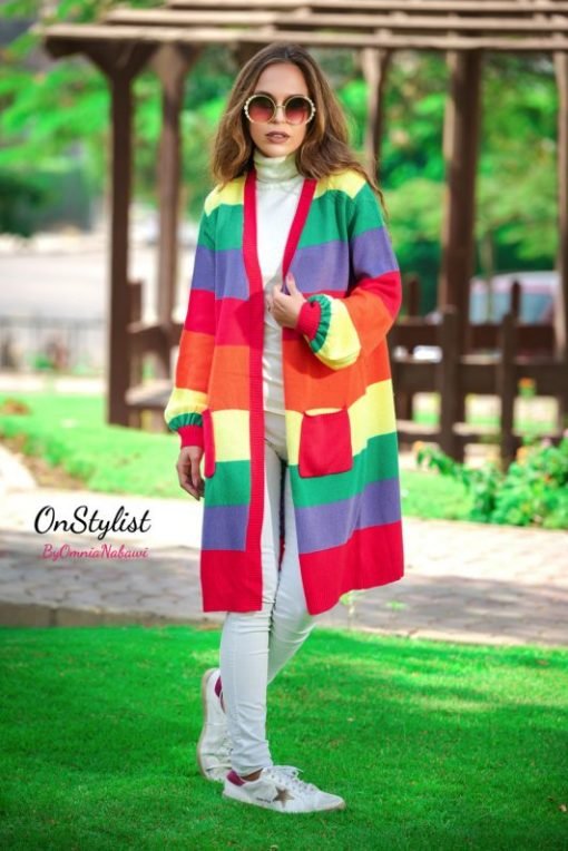 Rainbow Colors Sweater Cardigan - Image 2