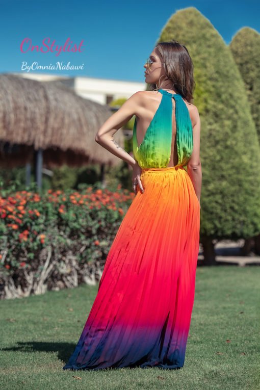 Halter Neck Rainbow Dress - Image 3