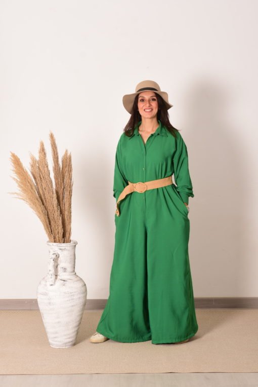 Green Wide Leg Jumpsuit - Image 4