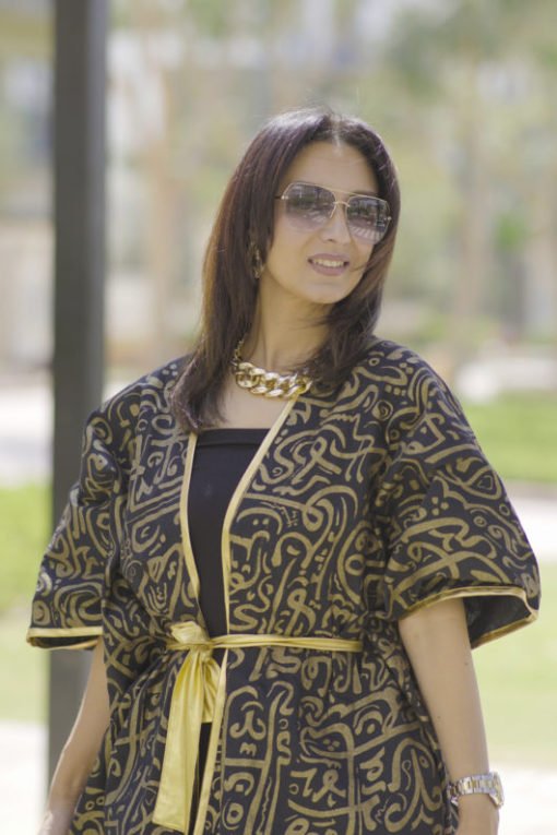 Arabic Black Belted Kaftan - Image 6