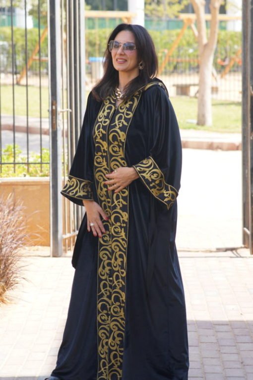 Black Velvet Hoodie Kaftan - Image 8