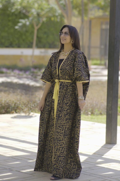 Arabic Black Belted Kaftan - Image 9