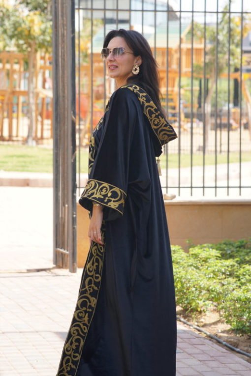 Black Velvet Hoodie Kaftan - Image 7