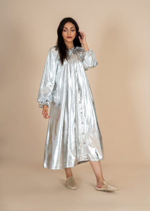 Metallic Sleeves Dress - Image 6