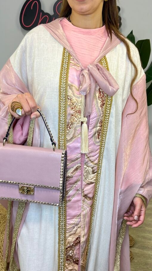 Moroccan Light Pink Kaftan - Image 4